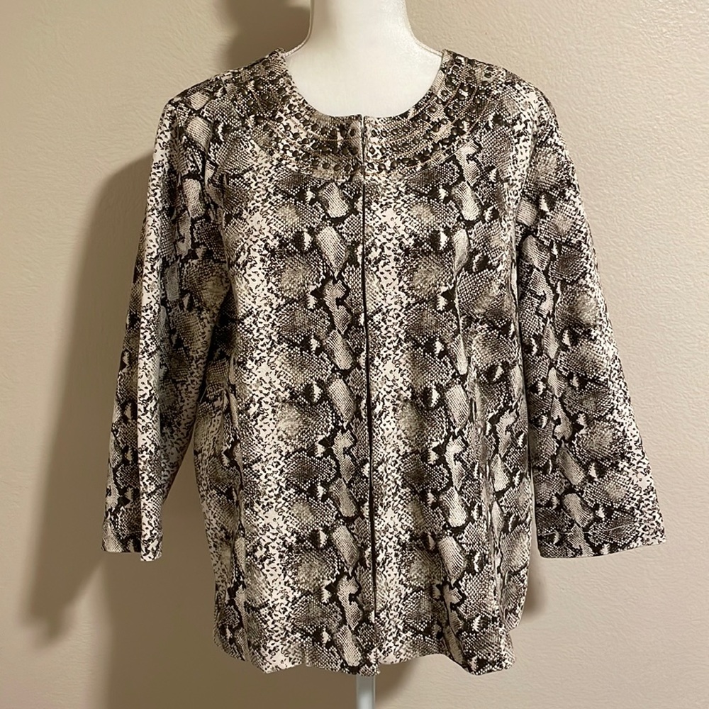 Additions by Chico's Snake Print Women’s Jacket Size 3